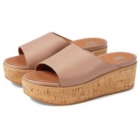 3344760 fitflop 핏플랍 Eloise CorkWrap Leather Wedge Slides