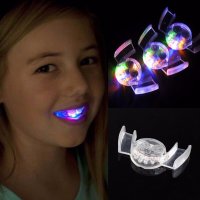 Glow Tooth Funny LED Light Kids Children Light-up Toys Flashing Flash Brace Mouth Guard Piece Glow P