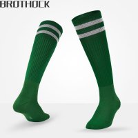 Brothock-성인용 소아 축구 양말 남성 스타킹 얇은 섹션 스키드 훈련 여름용 무릎 치어 리더