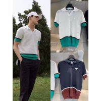 SOUTHCAPE Golf Suit 23 Summer Men 39 s lapel matching color mesh breathable short sleeve knit