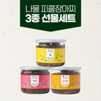 담우 나물 피클 장아찌 3종선물세트 250gx3개 캠핑 음식 밑반찬 요리