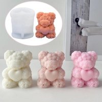 Rose Love Bear Plaster Mold DIY Handmade Candles Plaster Soap Making Kit Bouquet Aromatherapy Candle