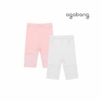 아가방 단일상품 100 - 레깅스 AGABANG 그리7부레이스쫄바지 PINKWHITE 01Q352051