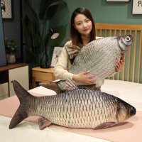 재밌는 물고기 인형 잉어 3D 쿠션 특이한 프린트 베개 웃긴 친구 아이디어 생일 선물