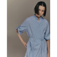 구호 KUHO Band Collar Shirt-Type Belt Dress - Sky 333128