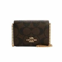 코치 COACH 여자 지갑 시그니처 캔버스 소재 체인 미니 - COACH