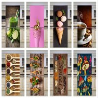 Kitchen Fridge Sticker PVC Refrigerator Wall Wallpaper 3D Self Adhesive Vinyl Food Removable Freeze