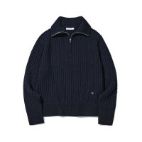 KIIMUIR 우먼 코튼 워셔블 케이블 하프집업 니트 Cotton Washable Cable Half Zip-Up Knit