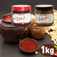 전통 장맛 명가 옥샘정 국산콩 된장 보리쌀 고추장 1kg 국내산 우리농산물