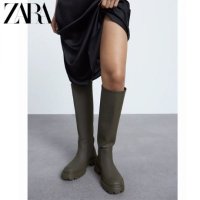 ZARA 자라 러버라이즈드 플랫 롱부츠 여성 어른 워커 키높이 3007610