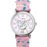 Timex Peanuts-Snoopy Weekender 시계 나일론 스트랩 인디글로 TW2V77800