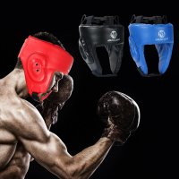 Warrior Sanda Helmet PU Leather Boxing Headgear Training Headgear Thai Helmet Kickboxing Head Protec