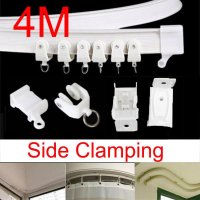 4M Curtain Rail Track Side Clamping Flexible Ceiling Mounted For Windows Plastic Bendable Rod Rail S