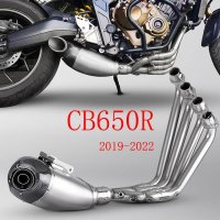 오토바이 전체 시스템 배기 수정된 전면 중간 파이프 머플러 혼다 CB650F CB650R CBR650R CBR650F