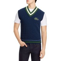 Lacoste 클래식 핏 케이블 니트 니트 스웨터 조끼 NAVY BLUE 4659646