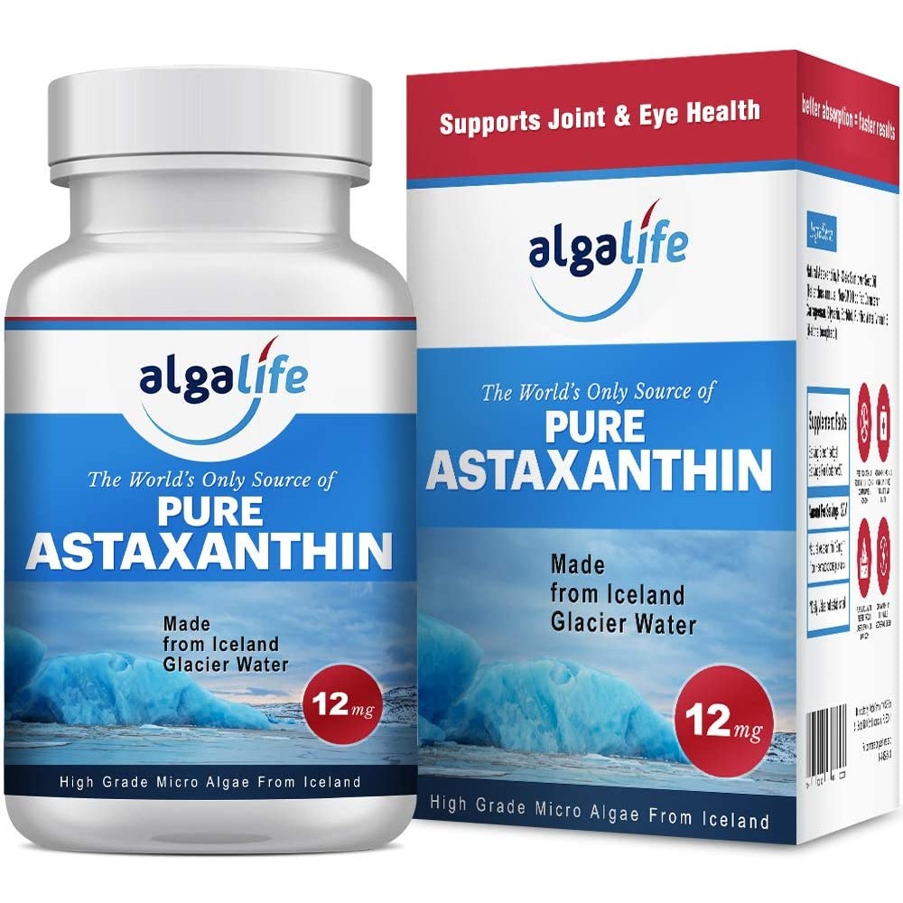 <b>Algalife</b> 엘가라이프 아이슬란드 아스타잔틴 효능 12mg-미세조류 헤마토코쿠스 추출물 (50 정)  50정  1개  50정