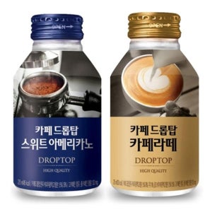 아이스커피 음료캔 드롭탑 스위트 아메리카노카페라떼 275mlx12캔x2박스