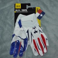 UNDER ARMOR F4 풋볼 글러브 텍사스 1268785 100 유스 화이트 사이즈 참조 NWT