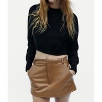 ZARA 자라 페이크 레더 스커트 팬츠 7102 501