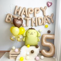 산리오 폼폼푸린 풍선 생일파티 세트 5 대형숫자 8