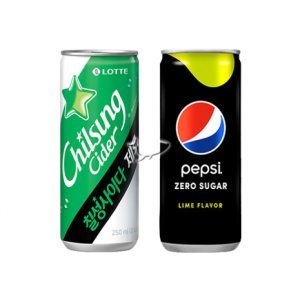 칠성사이다 제로 250ml/ 15캔+펩시 제로 라임 250ml/ 15캔 총30캔