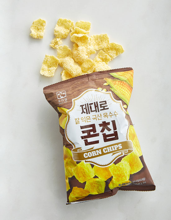 제대로 잘 익은 국산 옥수수 콘칩 제품 이미지