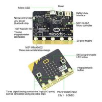 3X Microbit GO 스타터 키트 BBC 스마트 카 키트 Qtruck Python 교육 마이크로비트는 AI 기계 학습을 지