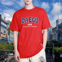 기념 티셔츠 DAEGU 반팔 굿즈 기념 스트릿패션 여행코디 소품 순면 반팔 160 라이트옐로우