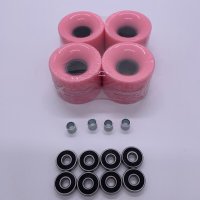 새로운 스케이트보드 크루저 휠 핑크 60X45MM+ABEC 베어링 세트+스페이서