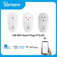 SONOFF S26 와이파이 스마트 플러그  IT  IL  AU 스마트 소켓  타이밍 무선 원격 제어  eWeLink 앱  알렉사 및 구글 홈과 연동