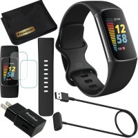 Fitbit Charge 5 핏빗 차지 5 어드밴스드 피트니스 앤 헬스 트랙커 블랙 세트