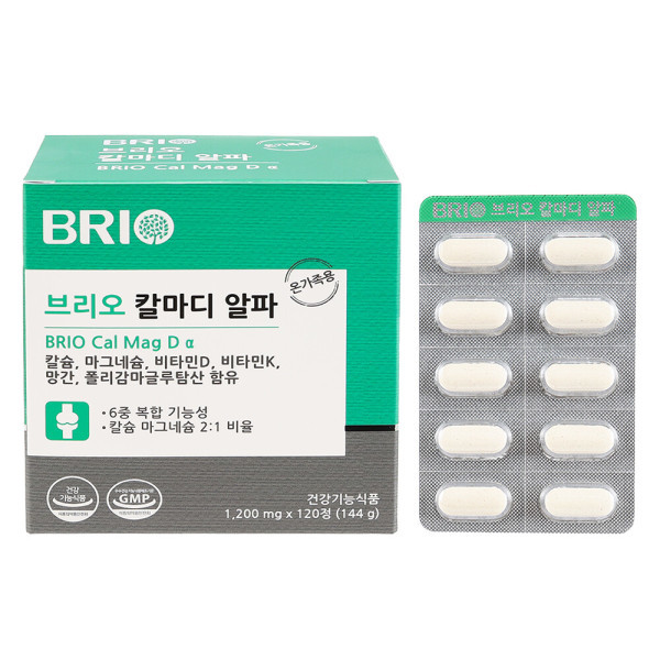 Brio 칼마디 알파 / <b>해조</b> 어골 구연산 <b>칼슘</b> 플러스 마그네슘 비타민D3 비타민K1 망간 폴리감마글루탐산 영양제