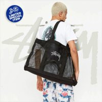 stussy 스투시 메쉬 토트백 피트니스 숄더백 대용량 스포츠 레저 가방 쇼핑백