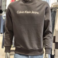 Calvin Klein Jeans 남성 기본 레터링 로고 기모 맨투맨 티셔츠  J319917