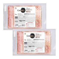 CJ 크레잇 육질탄탄베이컨 1kg x 2봉