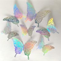 12pcs Suncatcher Sticker 3D Effect Crystal Butterflies Wall Sticker Beautiful Butterfly for Kids Roo