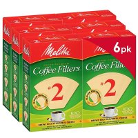 밀리타 Melitta 2 콘 커피 필터 내추럴 100개 6개 팩 총 600개 필터