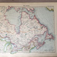 1906년 빈티지 캐나다 새겨진 지도 상세한 역사적 지역 지도 앤티크 원본 인쇄