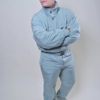 80년대 BOGNER 스키복 파란색 원피스 방한복 대형 빈티지 남성 스키복