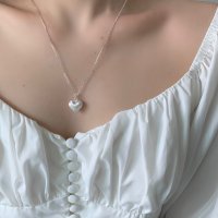 어센틱 silver925 matt heart necklace 하트목걸이