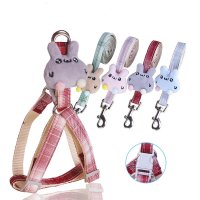 Adjustable Cute Bunny Chest Back Traction Rope Pet Outdoor Walking For Small Medium Sized Dog Chihua