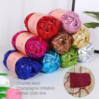 100g Imitation Leather Shiny Crochet Yarn DIY Hand Knitting Yarn Ball For Bag Blanket Cushion T-Shir