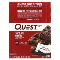 퀘스트뉴트리션 Quest Nutrition 프로틴바 초콜릿 브라우니 바 12개 개당 60g 2 12oz