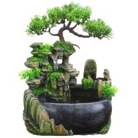 실내 시뮬레이션 수지 암석 폭포 동상 Feng Water Home Garden Crafts-US Plug-A