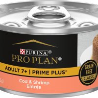 Purina Pro Plan Prime Plus 7 클래식 대구 새우 곡물 무첨가 앙트레 고양이 사료 통조림 3온스 24강아지입