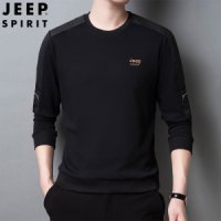 JEEP SPIRIT 남성 가을 티셔츠 라운드 무지 맨투맨 긴팔티