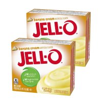 젤오 JELL O 젤로 바나나 크림 인스턴트 푸딩 파이 필링 96g x 2개