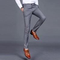 Autumn Mens Long Oversized Suit Pants Slim Business Formal Trousers Male Office Wear Men S