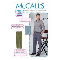 McCall Pattern Company McCall 39 s Learn 남자 반바지 스트레이트 슬림 핏 바지 재봉 패턴 크기