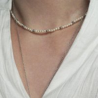 씨트윈스 Mixed Pearl Minimal Necklace